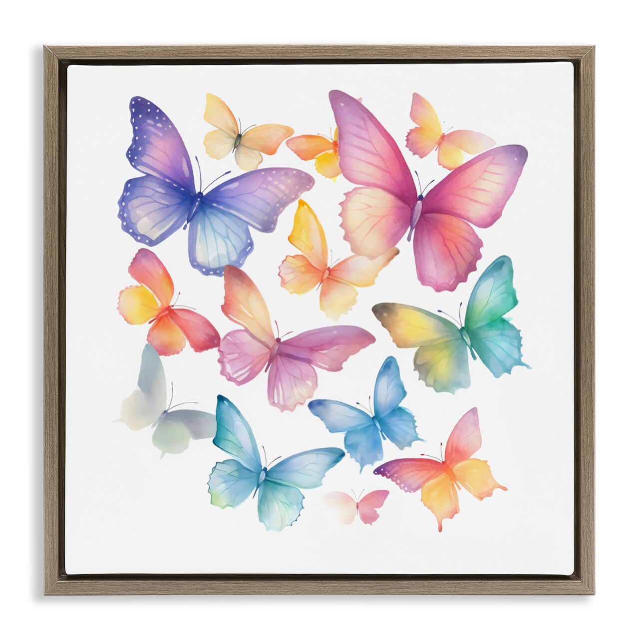 Stupell Industries Rainbow Butterflies Rabble Floating Frame, design by Creative Studio